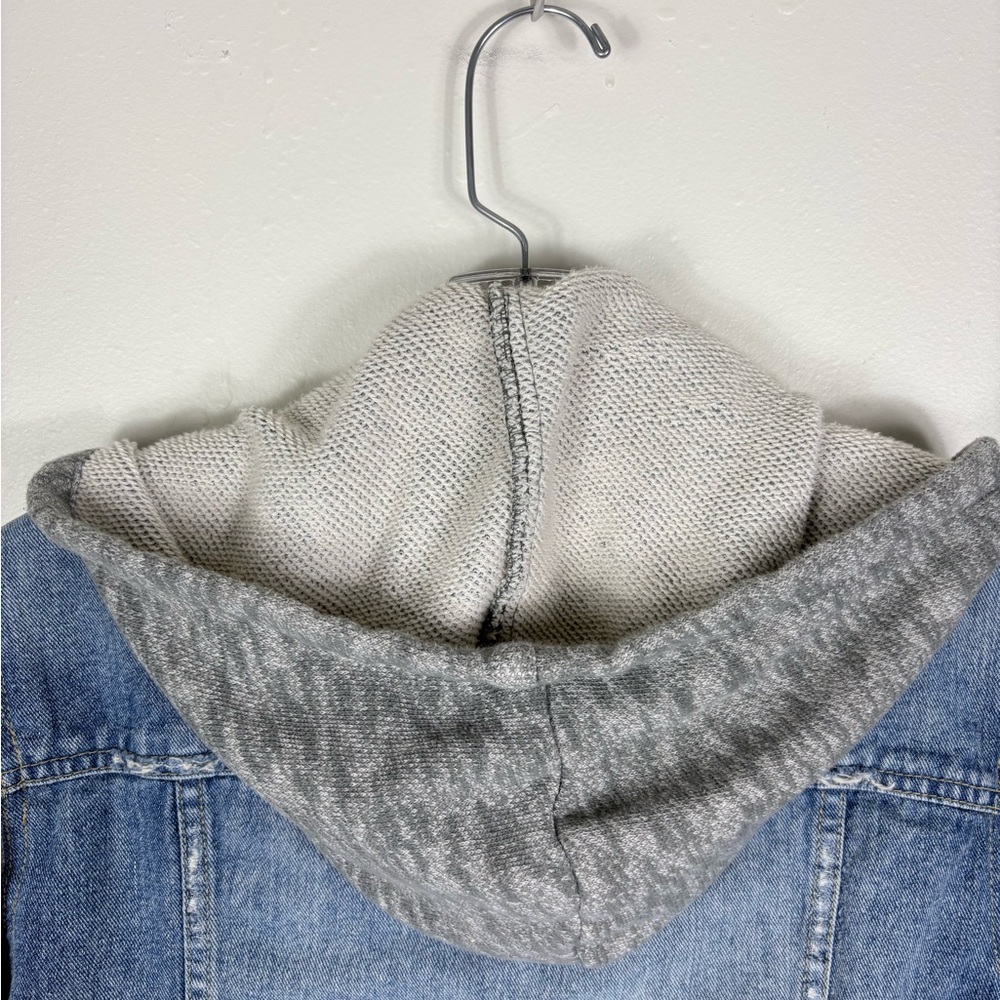 Free People Denim Jacket Women’s Hooded - Picture 7 of 12